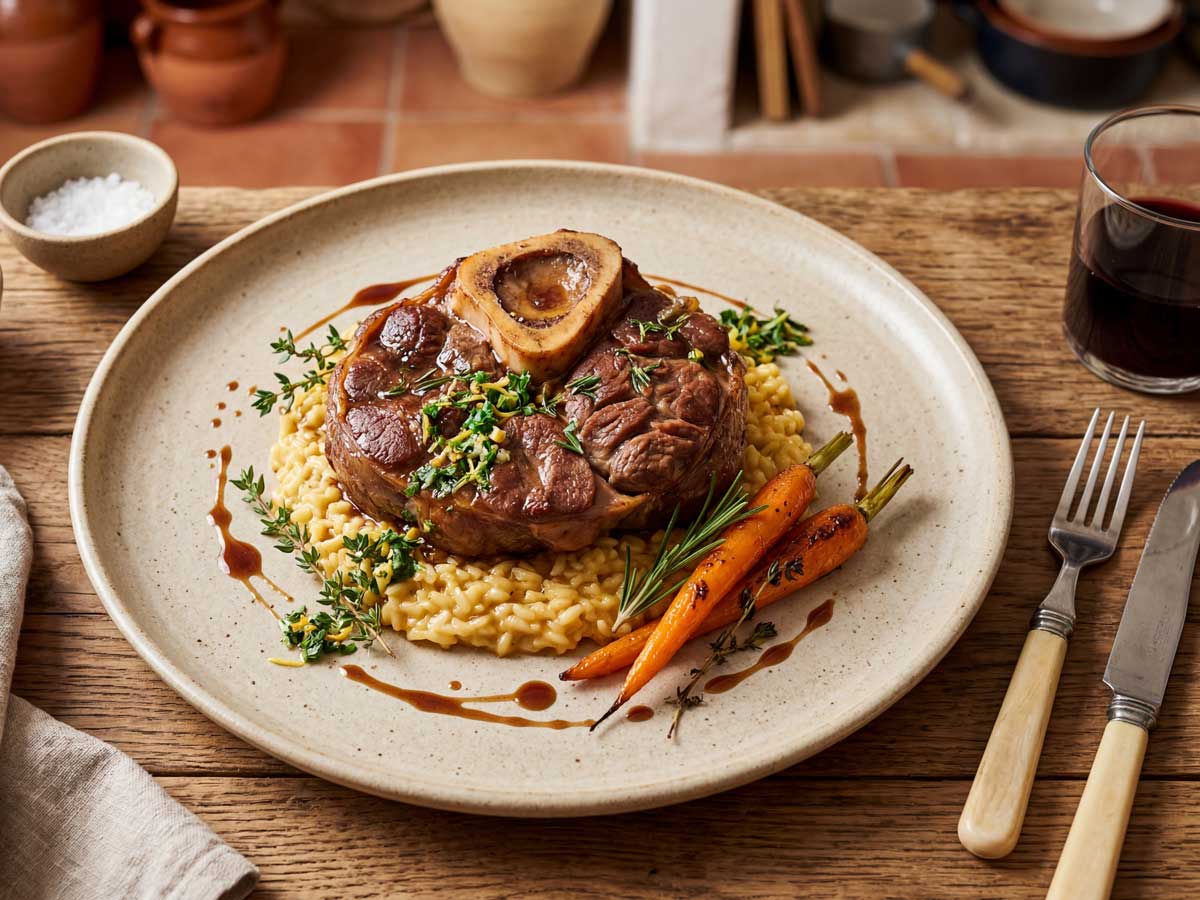 Ossobuco bakken in een koekenpan of braadpan