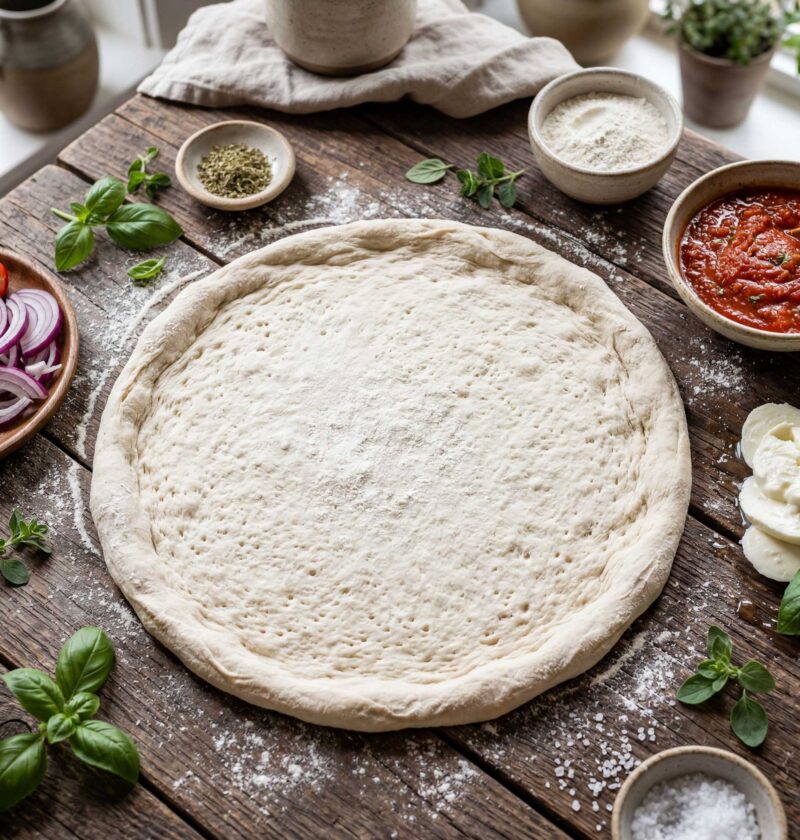 Pizzadeeg maken met gist, bloem en lauw water
