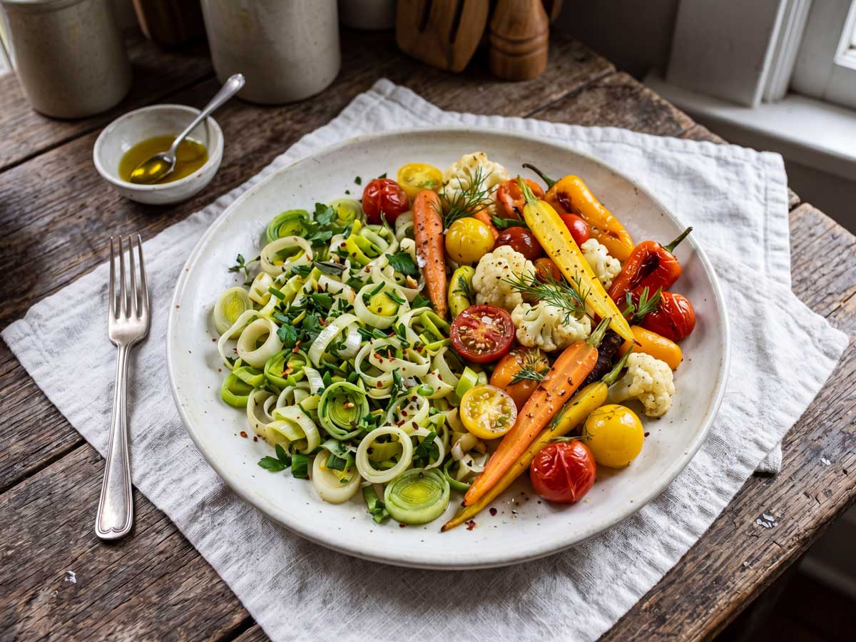 Prei koken in een gewone pan