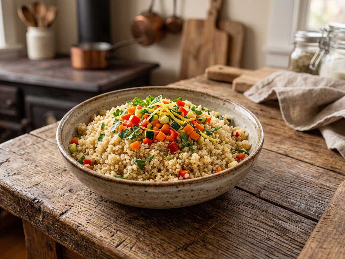 Quinoa koken in een gewone pan met ruim water