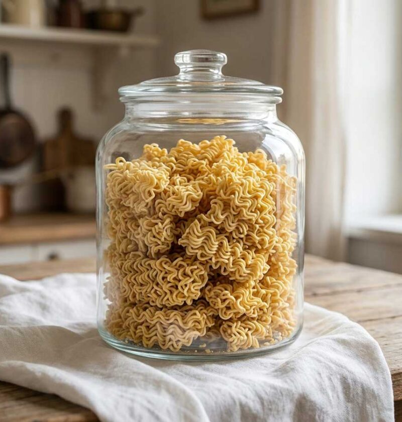 Ramen koken in een gewone pan, in de keuken van Wilhelmus Hengstmengel