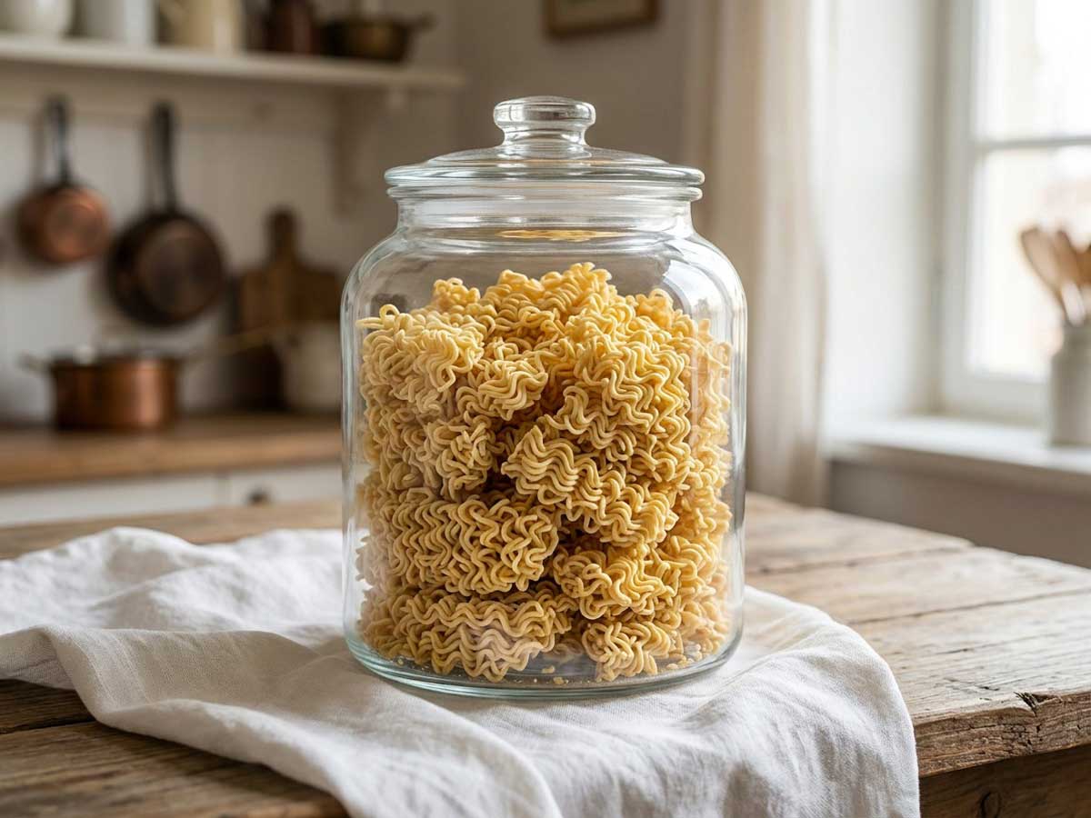 Ramen koken in een gewone pan, in de keuken van Wilhelmus Hengstmengel