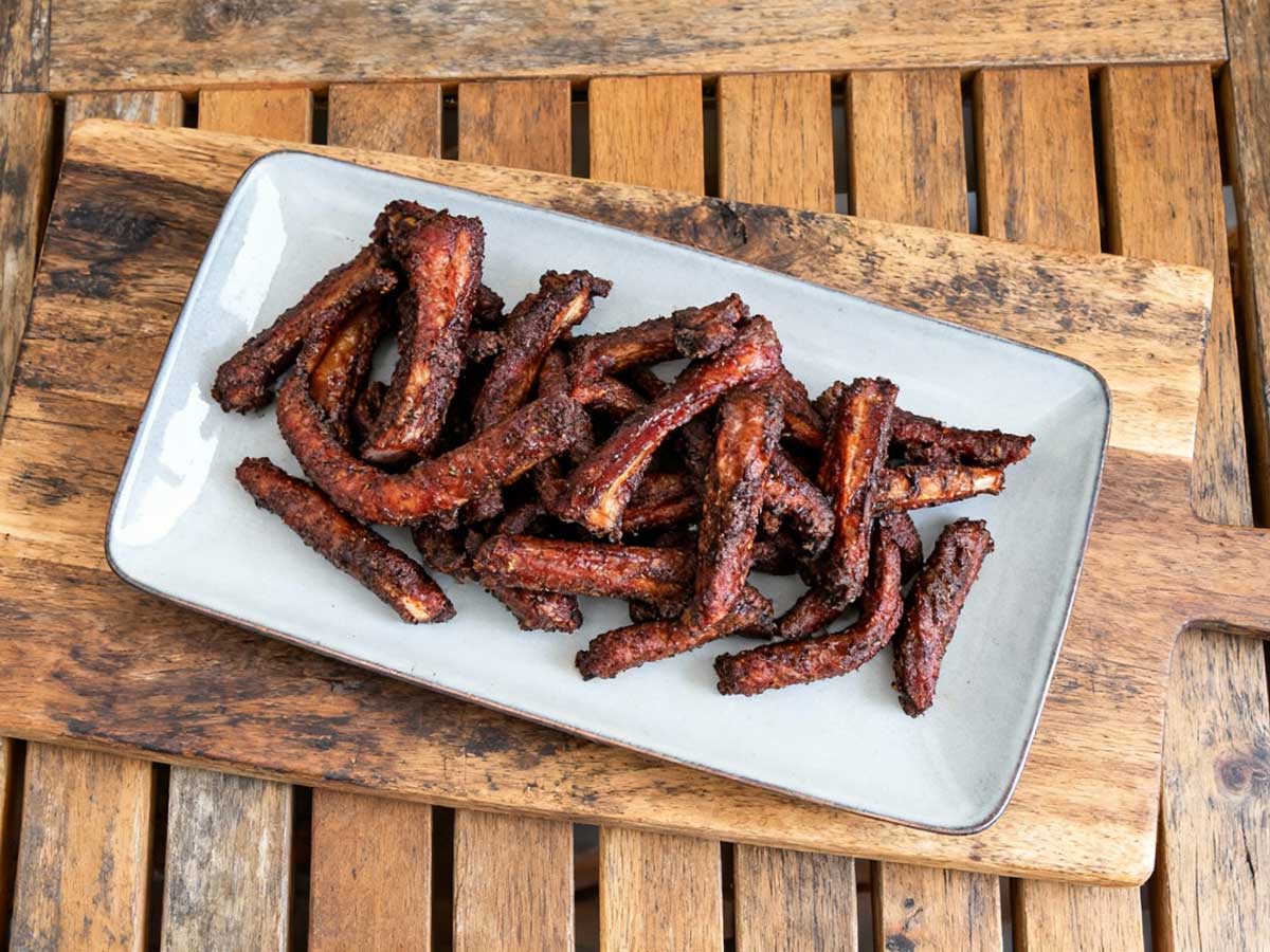 Ribfingers bakken in een oven op 180 graden