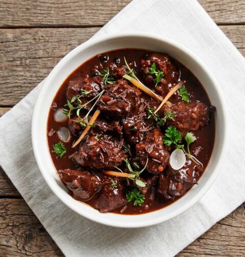 Rundergoulash met chocolade maken