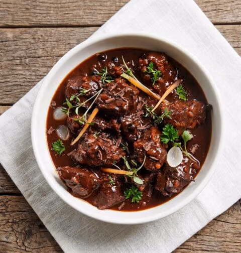 Rundergoulash met chocolade maken