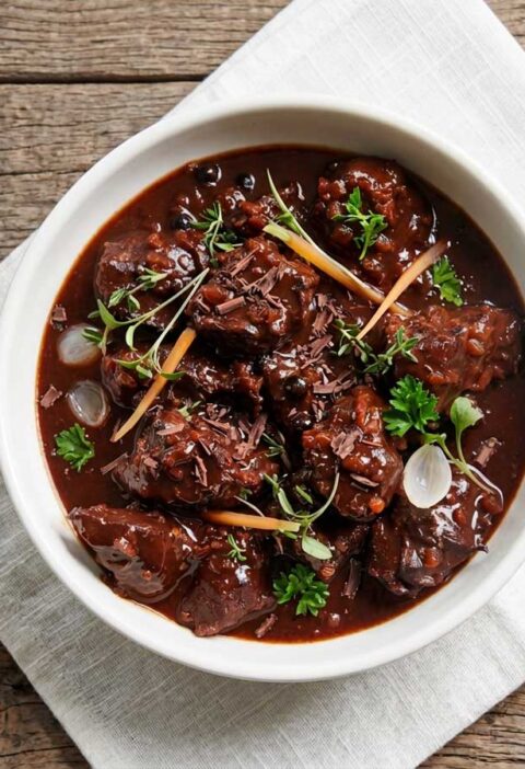 Rundergoulash met chocolade maken