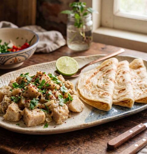 Sada eddoes met roti maken