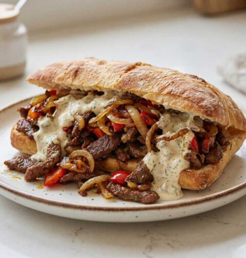 Shoarma bakken in een koekenpan. Wilhelmus Hengstmengel legt het op een ciabattabroodje, en dat is erg lekker
