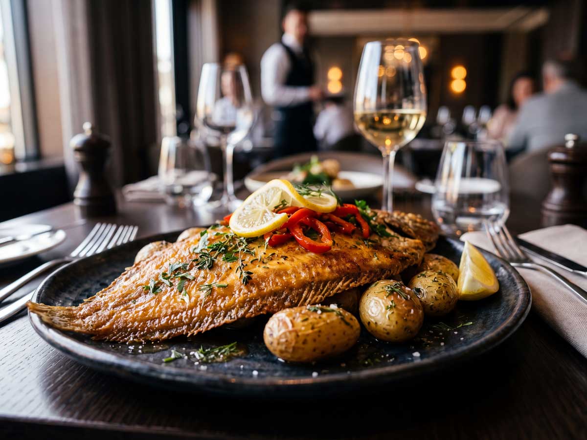 Sliptong bakken in een gietijzeren koekenpan