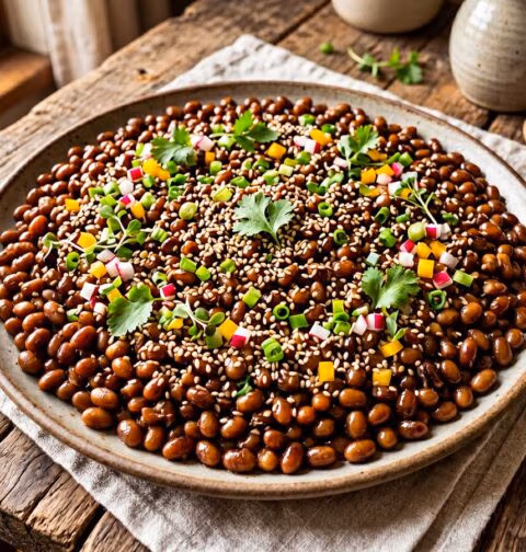 Sojabonen koken in een gewone pan in de keuken van Wilhelmus Hengstmengel