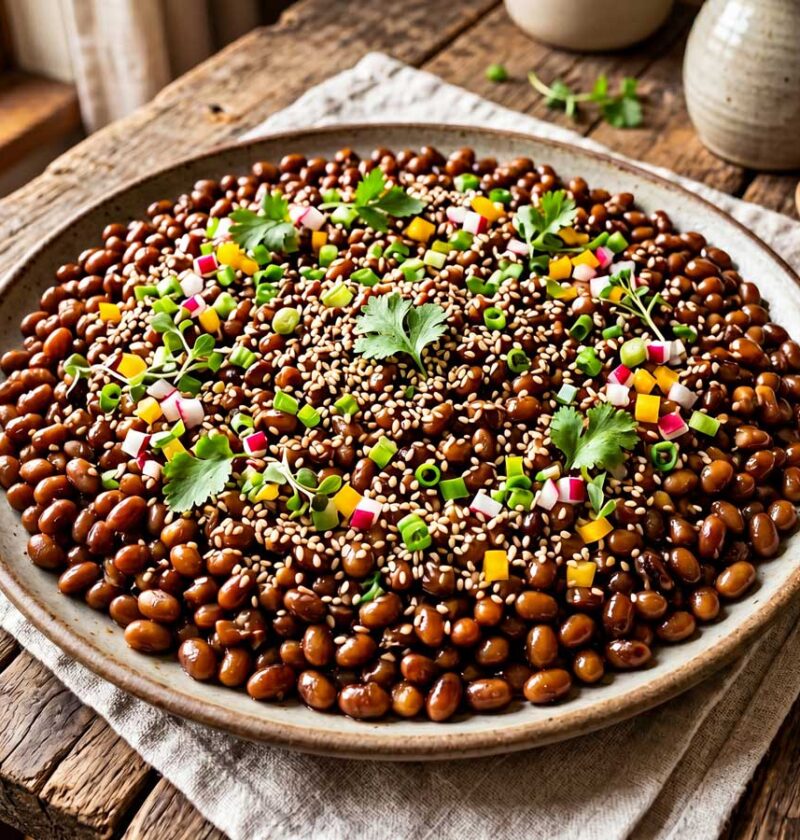 Sojabonen koken in een gewone pan in de keuken van Wilhelmus Hengstmengel
