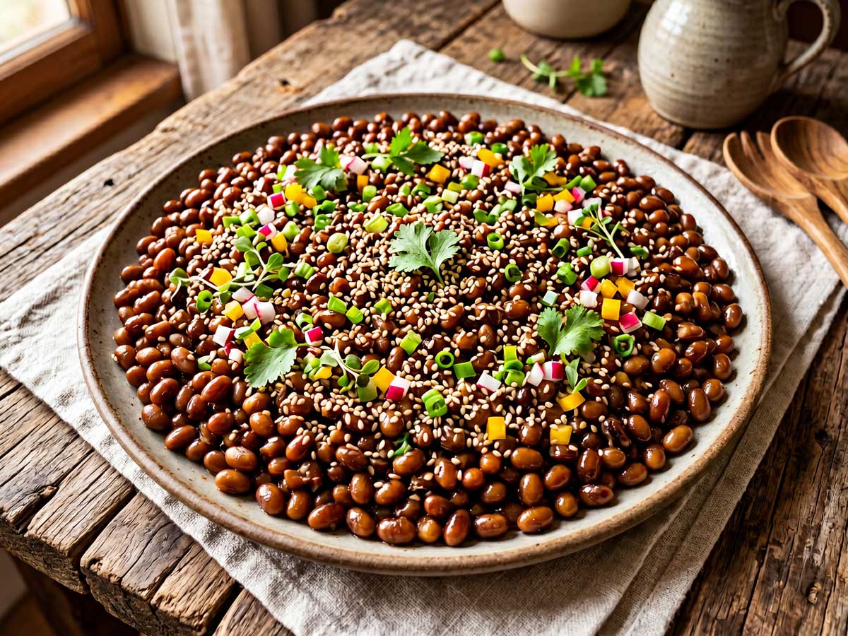 Sojabonen koken in een gewone pan in de keuken van Wilhelmus Hengstmengel