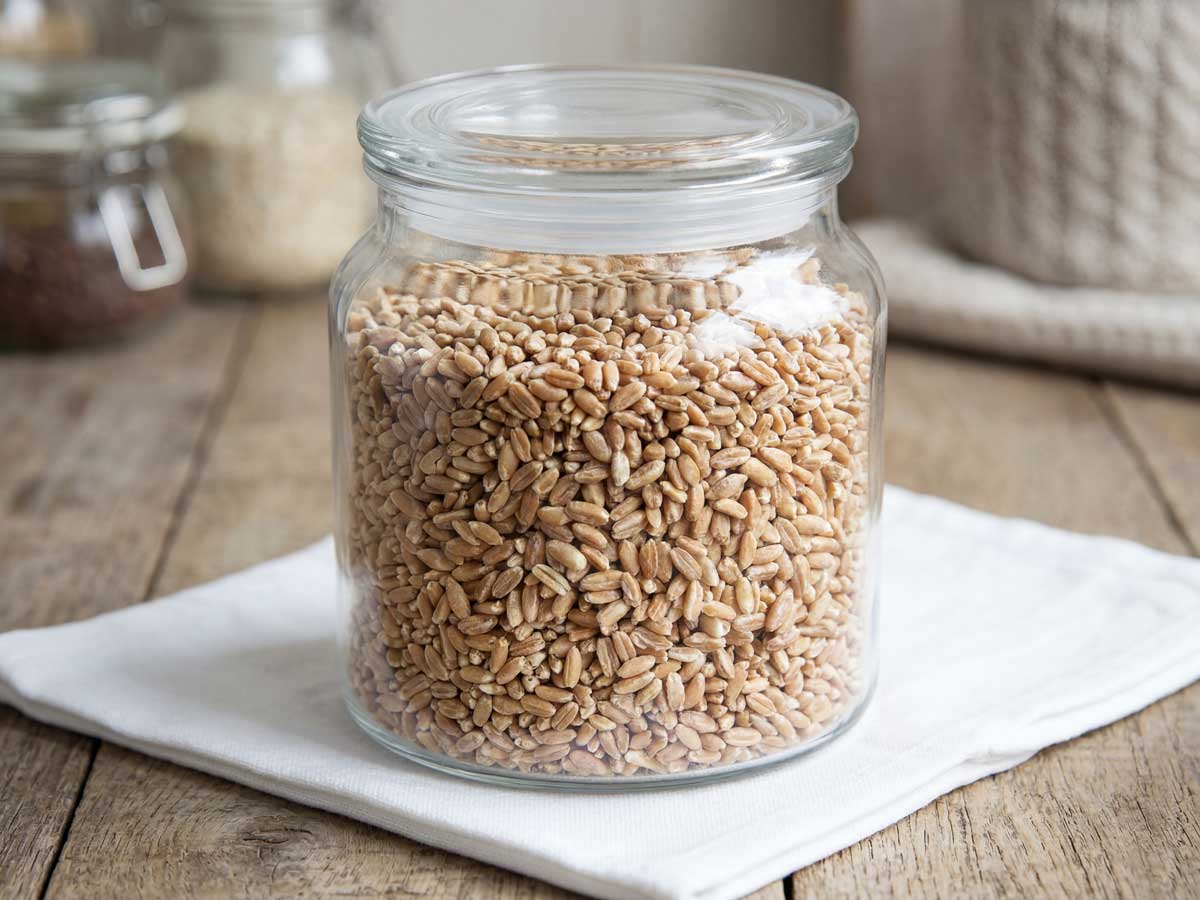 Spelt koken in een gewone pan, in de keuken van Wilhelmus Hengstmengel
