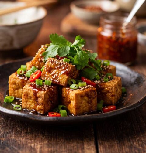 Tahu gorengmaken in een wok of diepe koekenpan