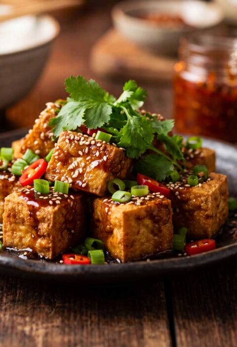 Tahu gorengmaken in een wok of diepe koekenpan