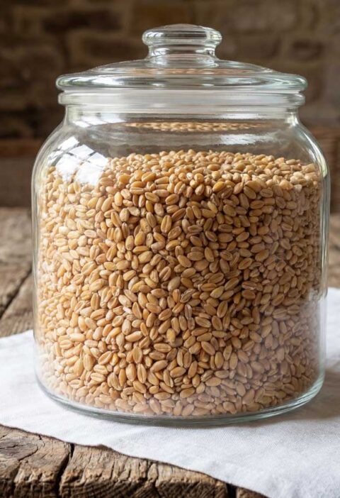 Tarwe koken, maar eerst laten weken