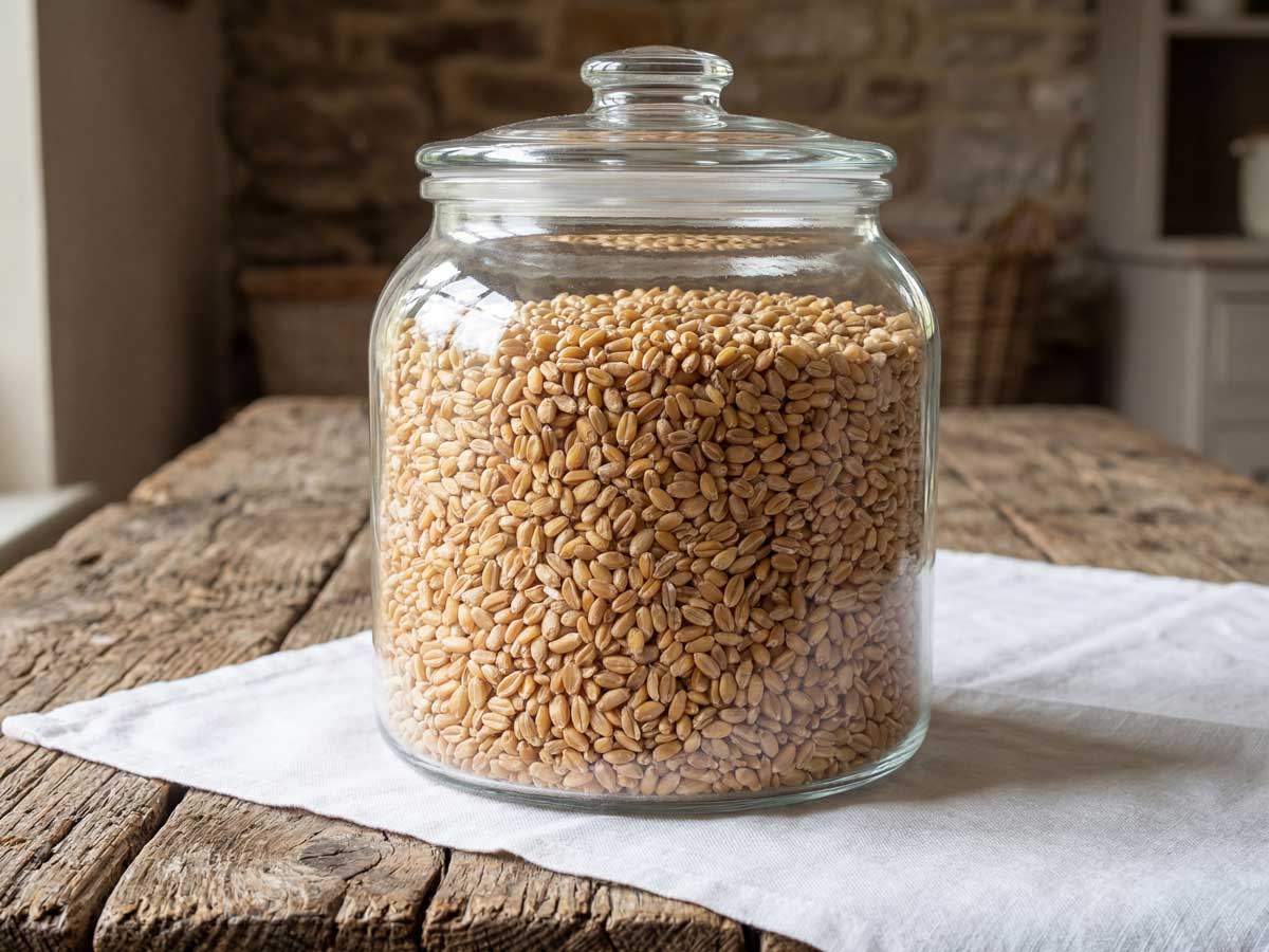 Tarwe koken, maar eerst laten weken