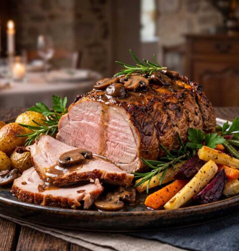 Varkensfilet bakken in een braadpan