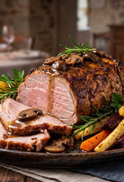 Varkensfilet bakken in een braadpan