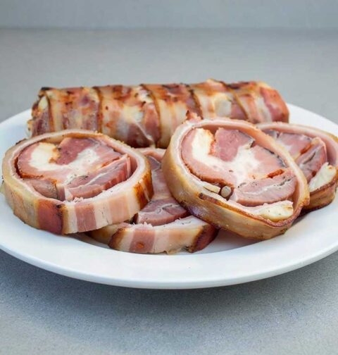 Visrollade op een grote schaal.