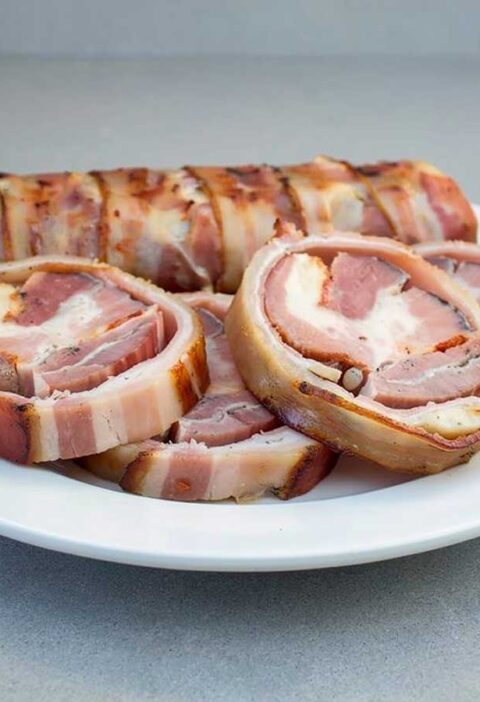 Visrollade op een grote schaal.