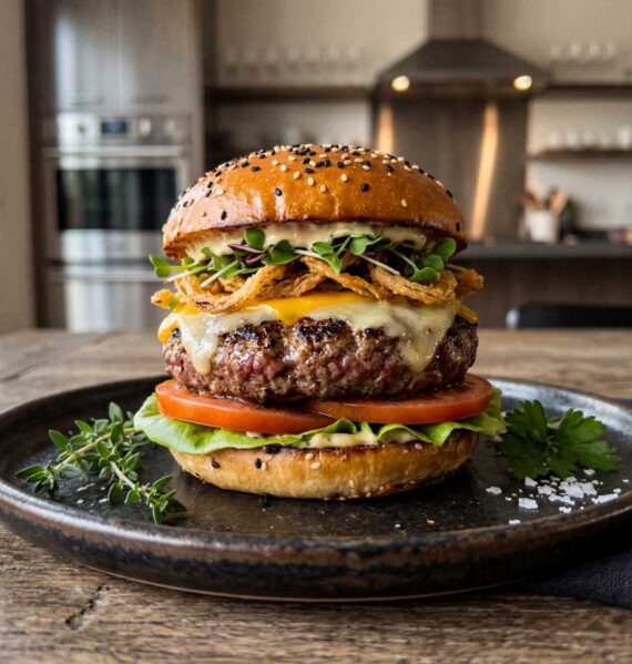 Wagyu hamburger bakken in een goede koekenpan
