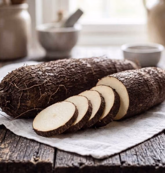 Yam koken, maar niet te lang, in de keuken van Wilhelmus Hengstmengel