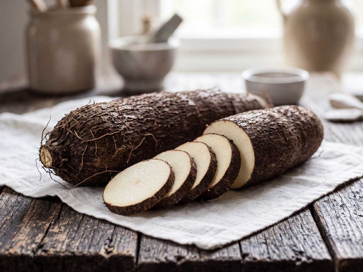 Yam koken, maar niet te lang, in de keuken van Wilhelmus Hengstmengel