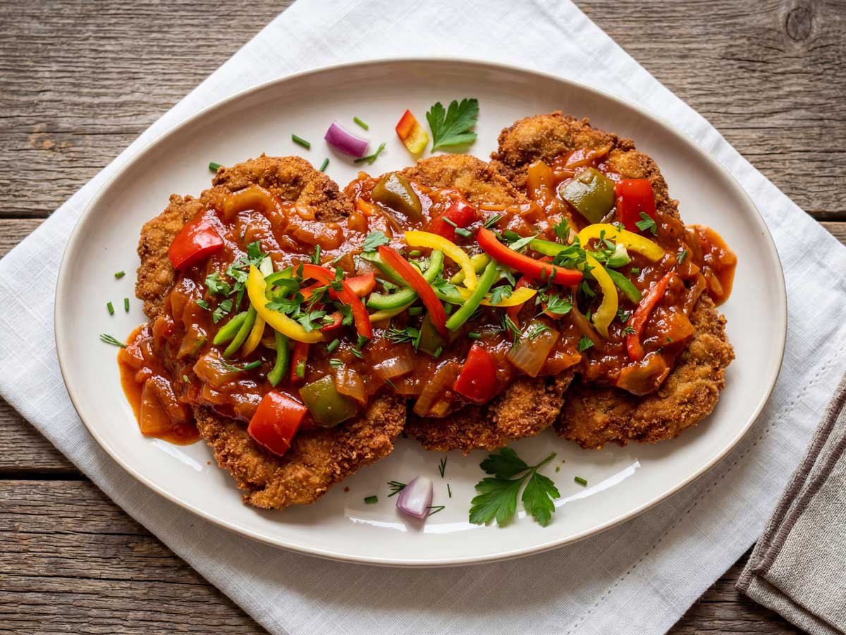 Zigeunerschnitzel bakken en zigeunersaus maken in de keuken van Wilhelmus Hengstmengel