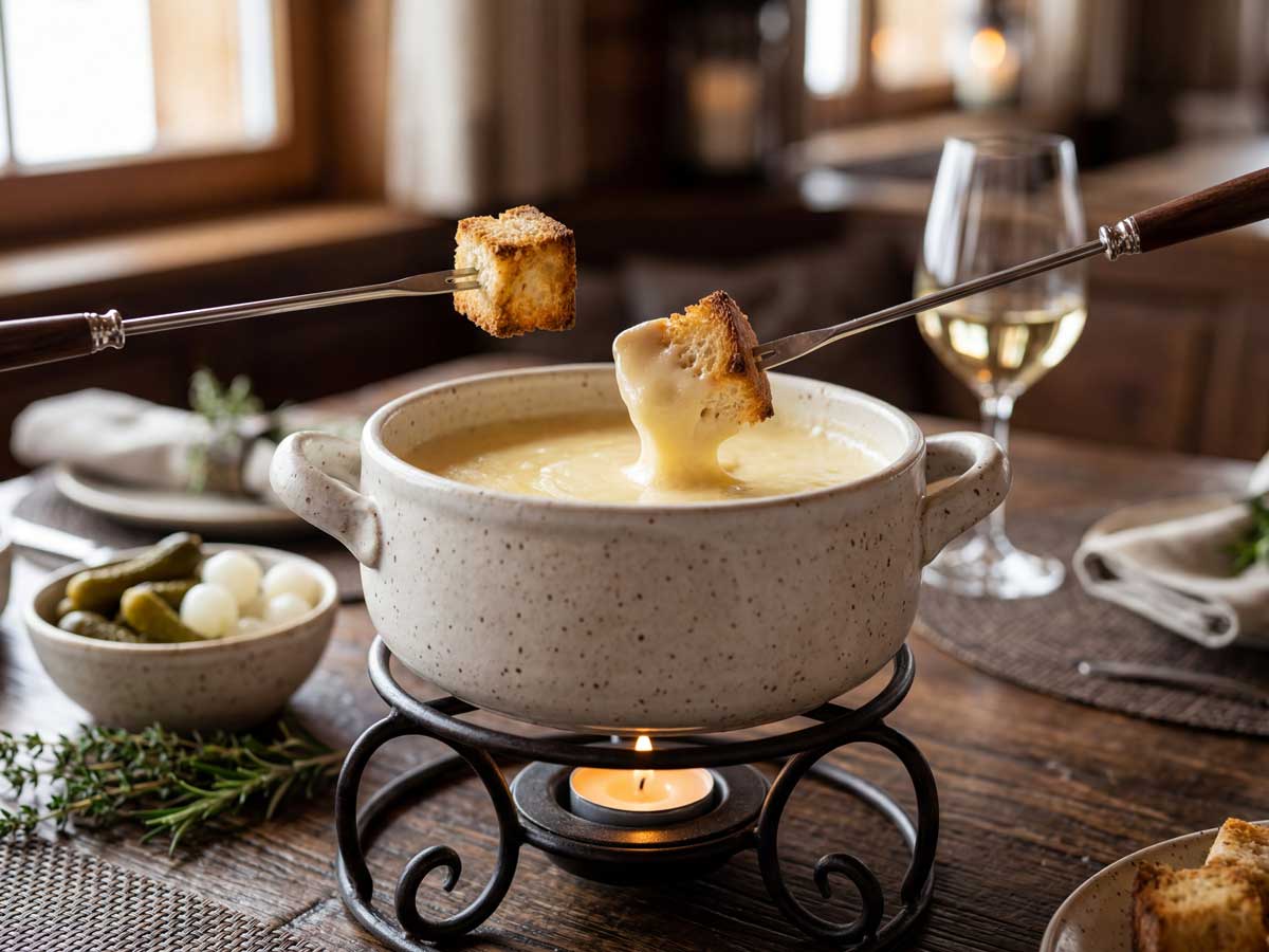 Zwitserse kaasfondue maken met echte Zwitserse kaas