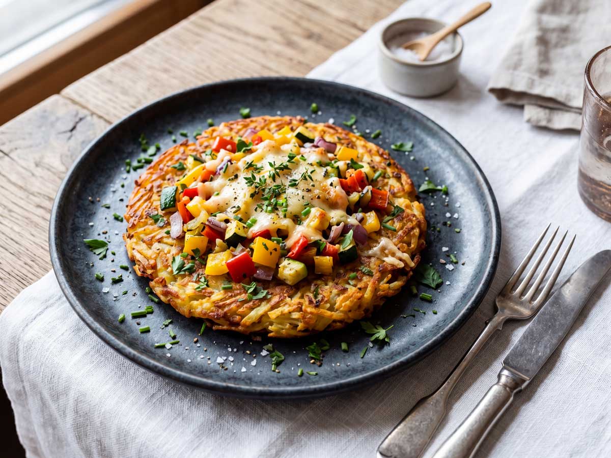Zwitserse rösti maken met geraspte aardappelen