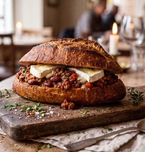 Broodje chili con carne met camembert maken
