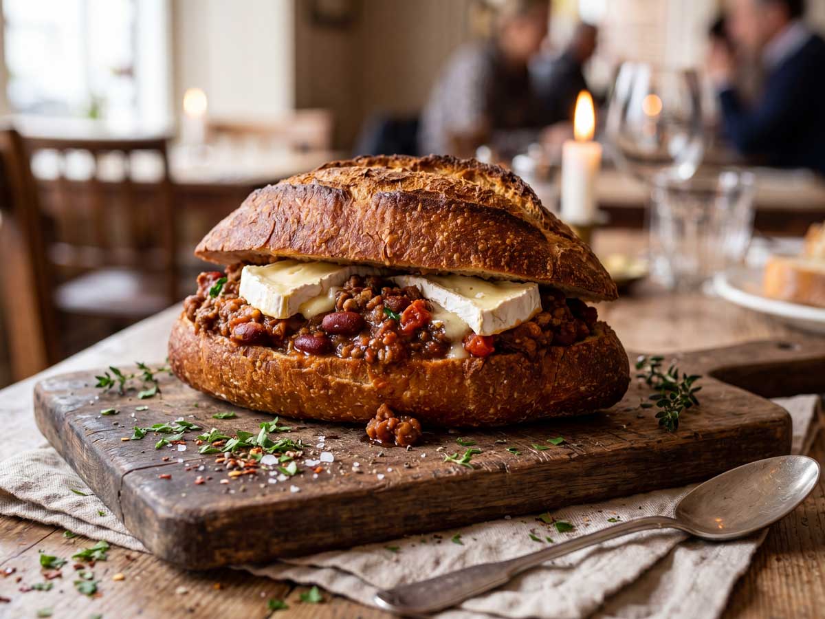 Broodje chili con carne met camembert maken