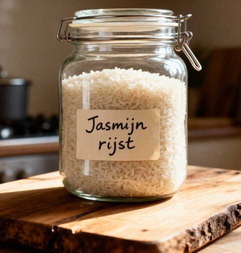 Een voorraadbus vol met jasmijn rijst.