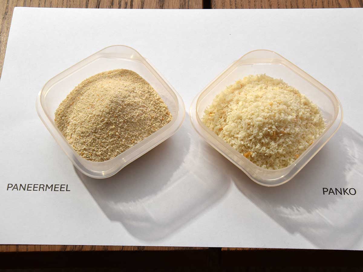 2 bakjes met daarbij geschreven of het paneermeel of panko is.